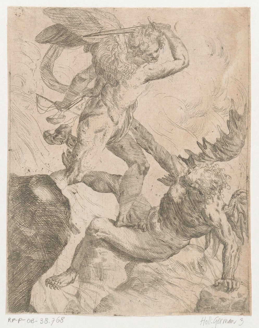 Aartsengel Michaël in gevecht met de duivel door Giovanni Pietro Possenti