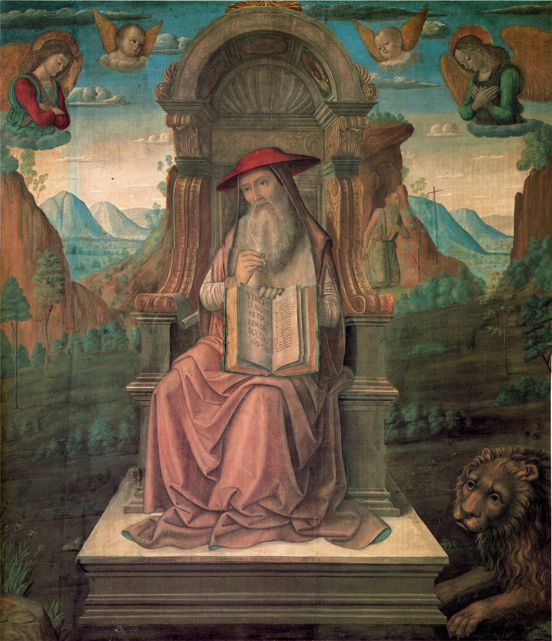 Sint Hiëronymus op de troon door Giovanni Santi