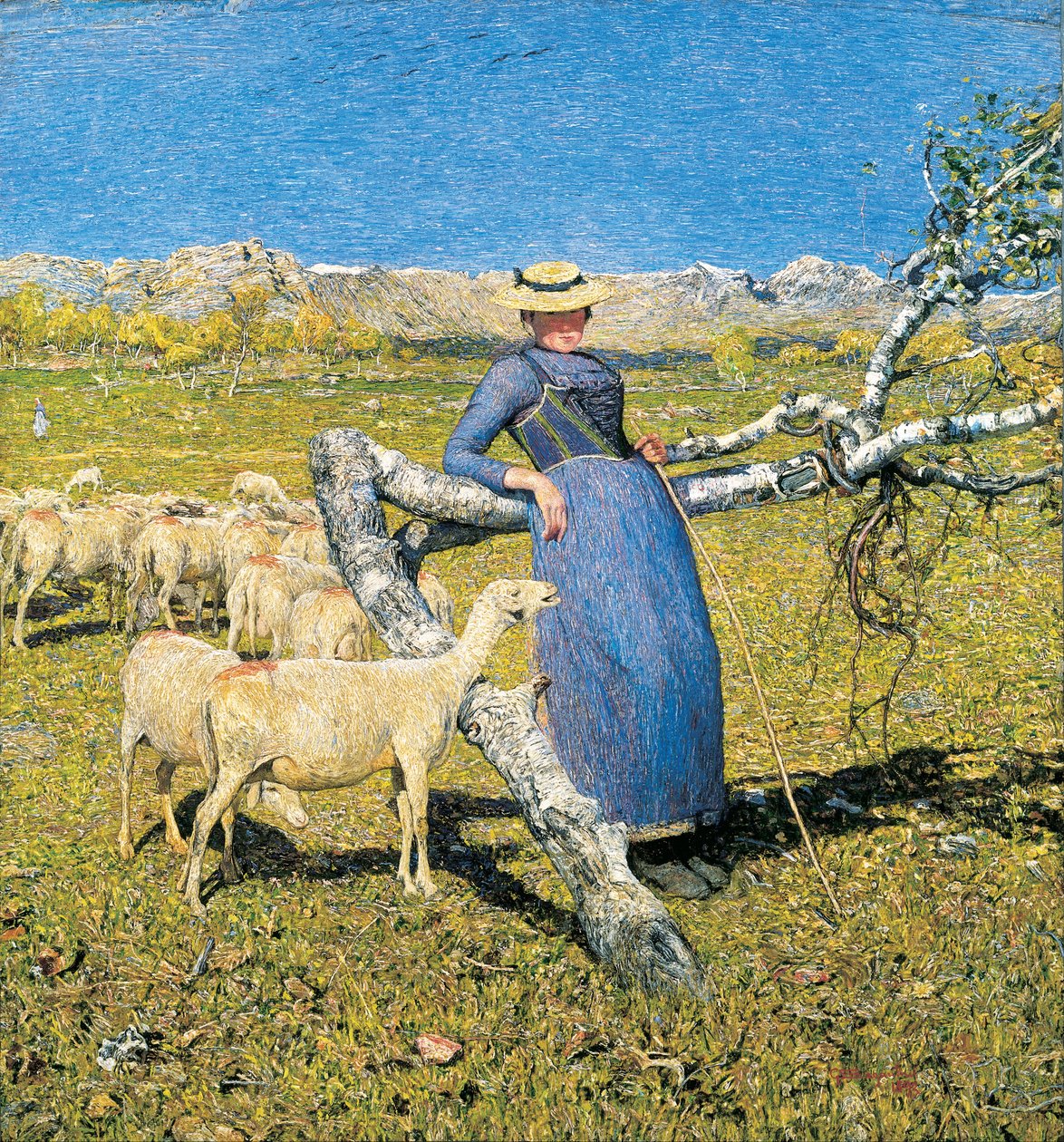 Middaguur in de Alpen door Giovanni Segantini