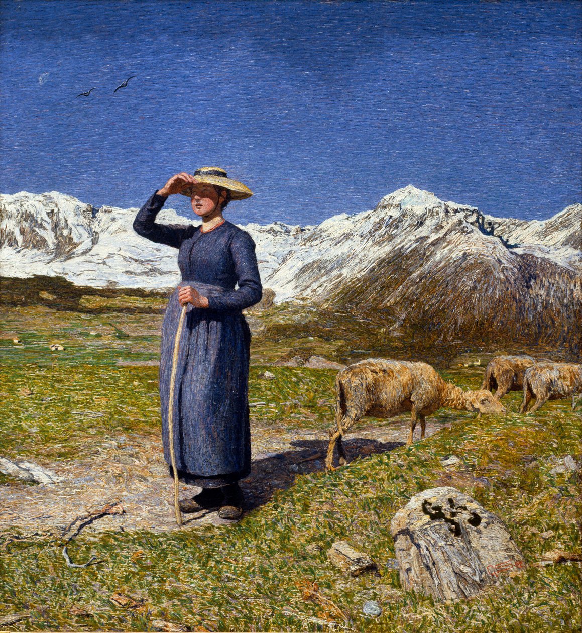 Middag in de Alpen door Giovanni Segantini