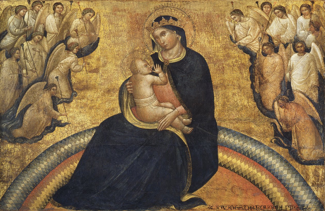 Madonna met Kind en Engelen door Giovanni da Bologna