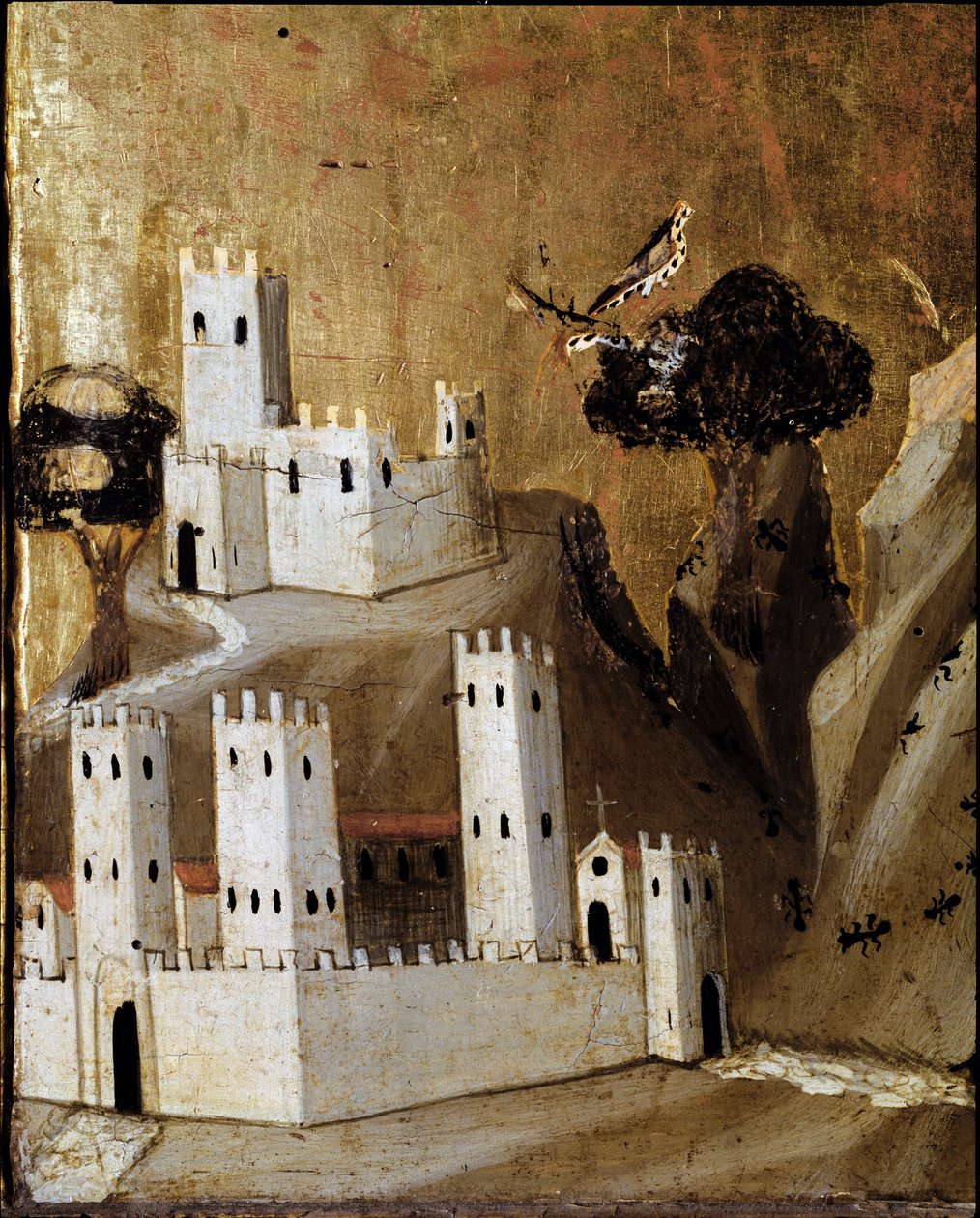 Rinuccini altaarstuk: Maagd en Kind met Heiligen (detail) door Giovanni da Milano