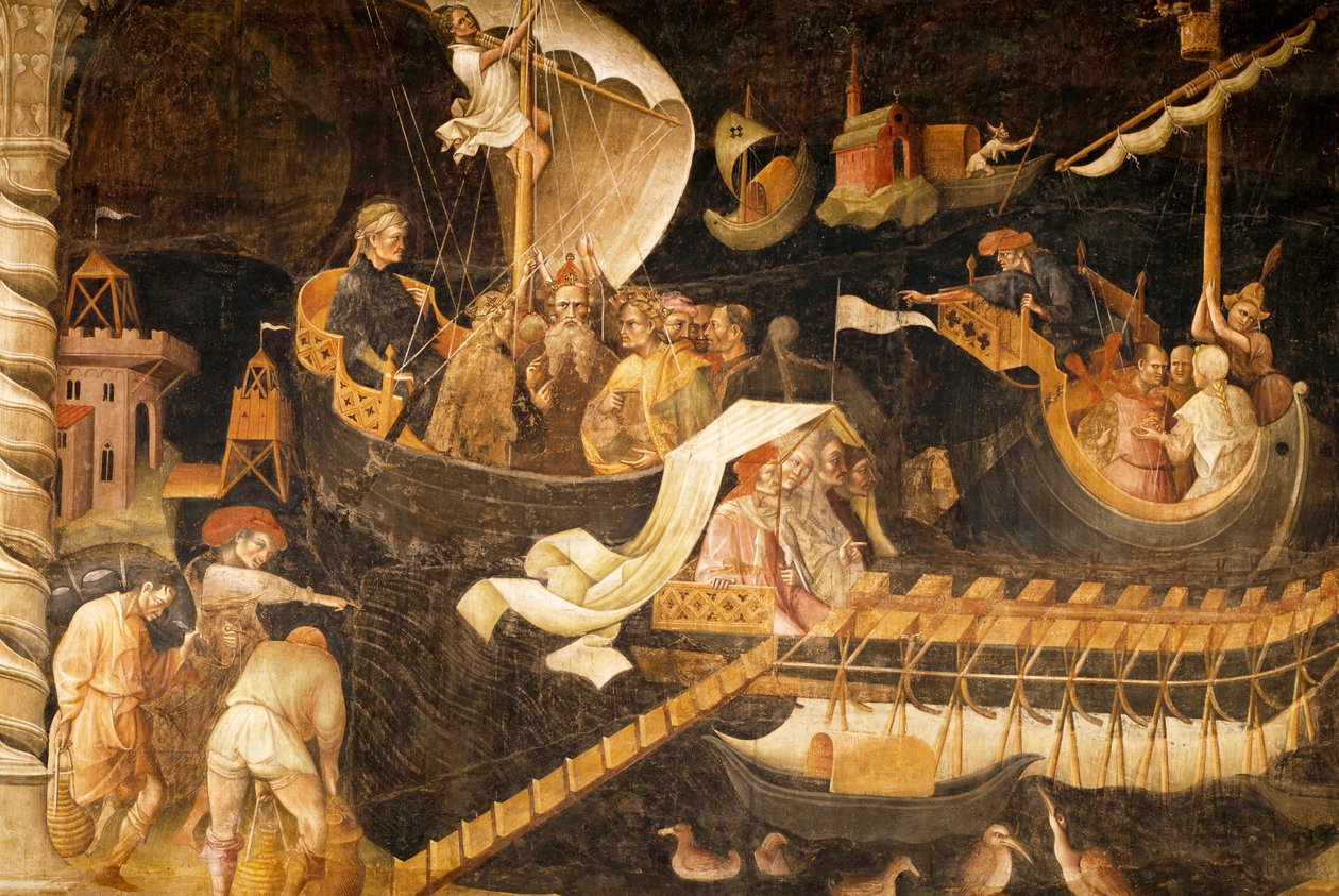Vertrek van de Wijzen, scène uit de cyclus Reis van de Wijzen, ca. 1420 door Giovanni da Modena