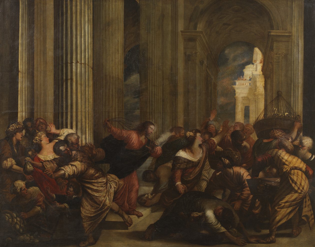 Christus Verdrijft de Geldwisselaars uit de Tempel, c.1575-90 door Giovanni de Vecchi