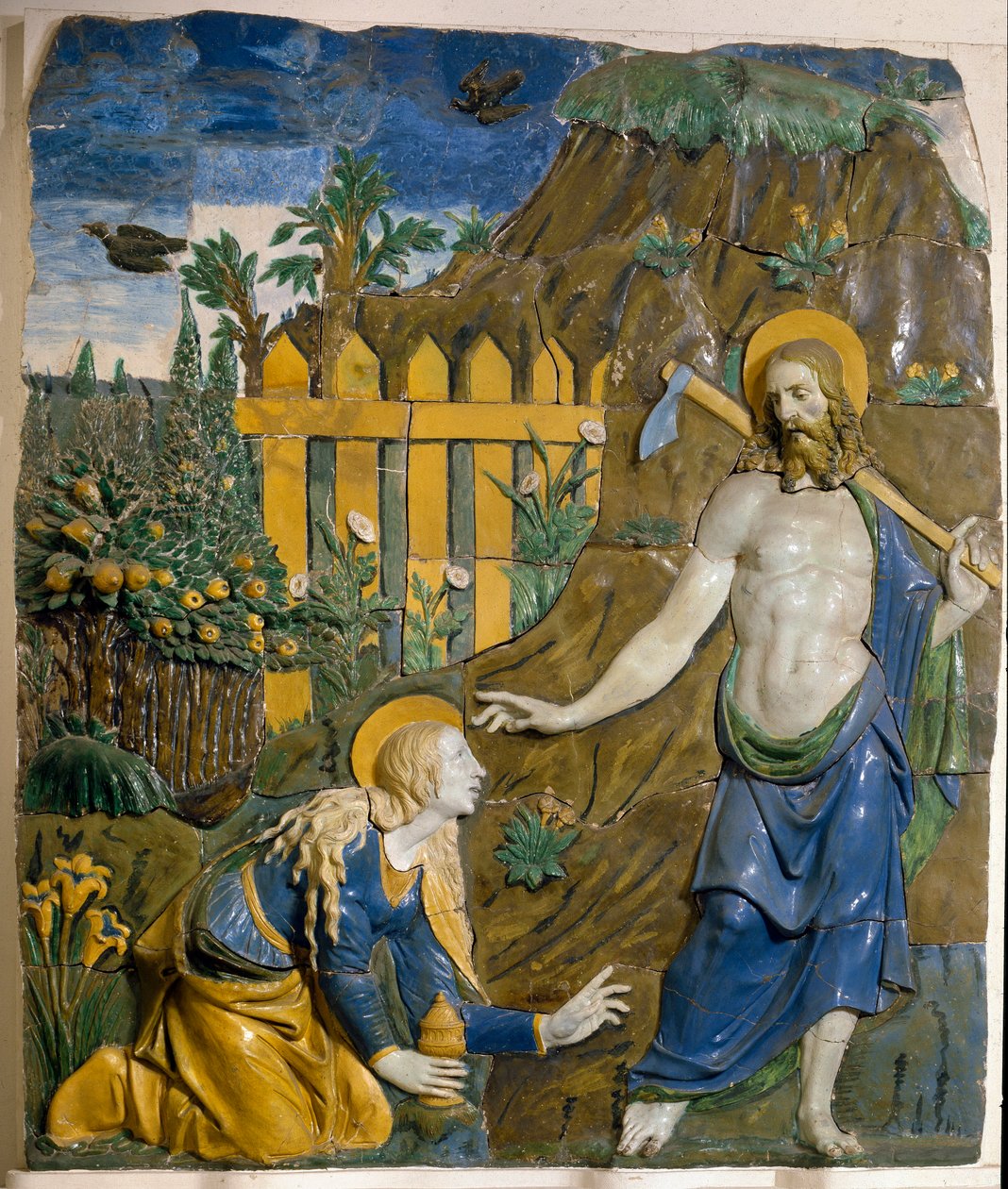 Noli Me Tangere Keramisch Reliëf door Giovanni della Robbia (1469-1529) Florence, Museo Nazionale del Bargello door Giovanni della Robbia