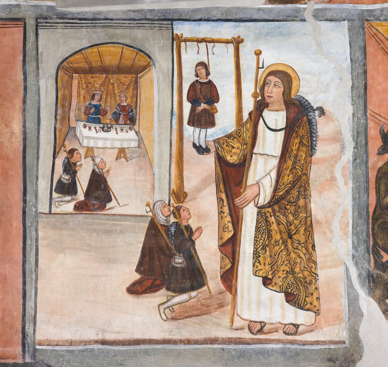Het wonder van Sint Jacob in Santo Domingo de la Calzada door Giovanni di Cherasco Botoneri
