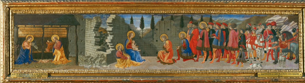 Geboorte en Aanbidding van de Wijzen. M. I. 523 ... door Giovanni di Francesco