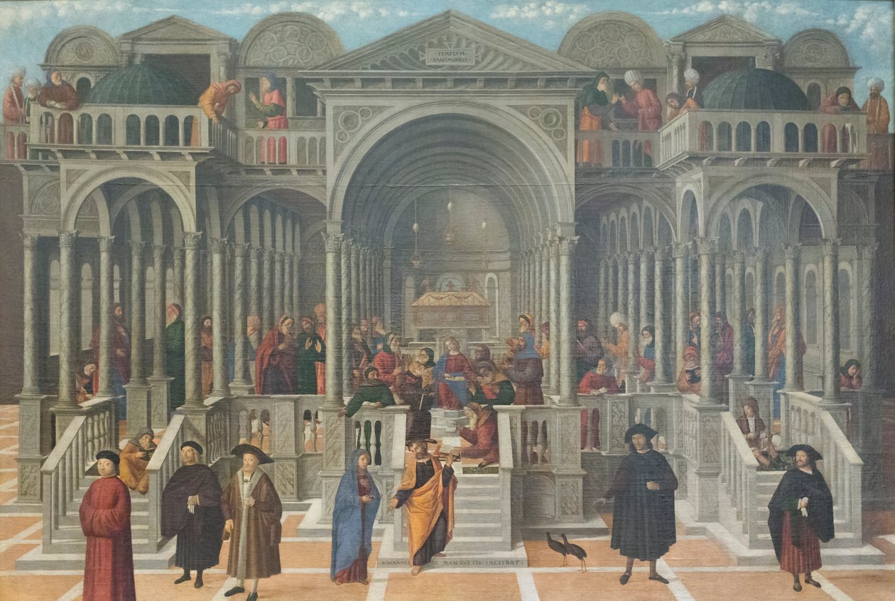 Het geschil in de tempel van Jezus onder de dokters door Giovanni di Niccolo Mansueti