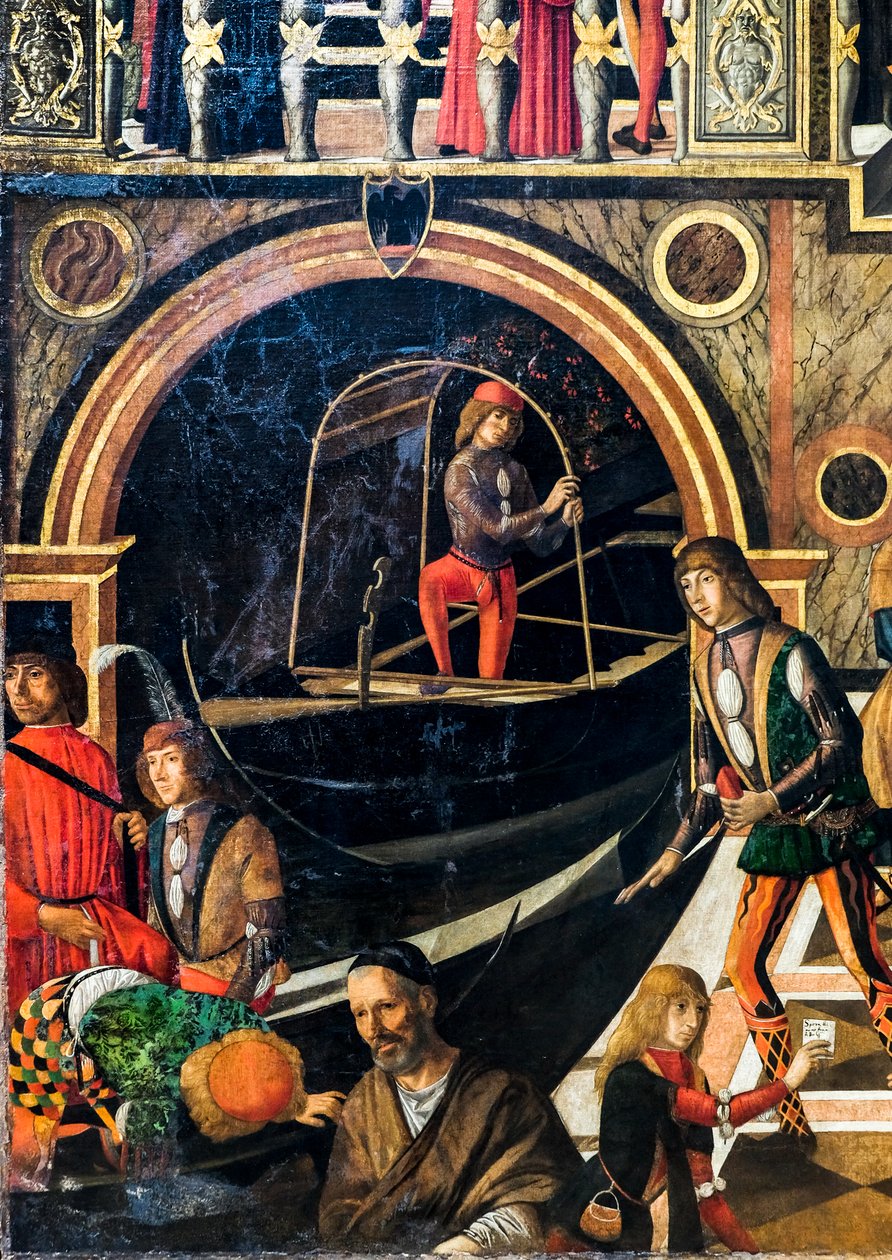 De wonderbaarlijke genezing van de dochter van Benvegnudo da San Polo dankzij een relikwie van het kruis, circa 1502 (olieverf op doek) door Giovanni di Niccolo Mansueti