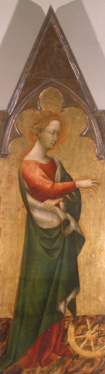 Polyptiek met Sint Catharina van Alexandrië (detail) door Giovanni di Paolo