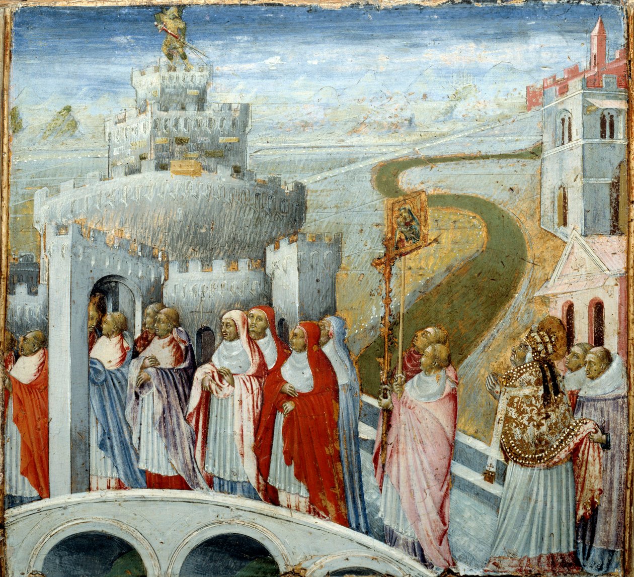 Processie van Paus Gregorius I de Grote bij het Kasteel Sant
