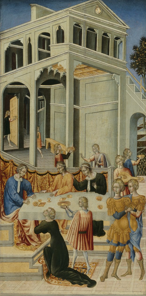 Salome vraagt Herodes om het hoofd van Johannes de Doper door Giovanni di Paolo