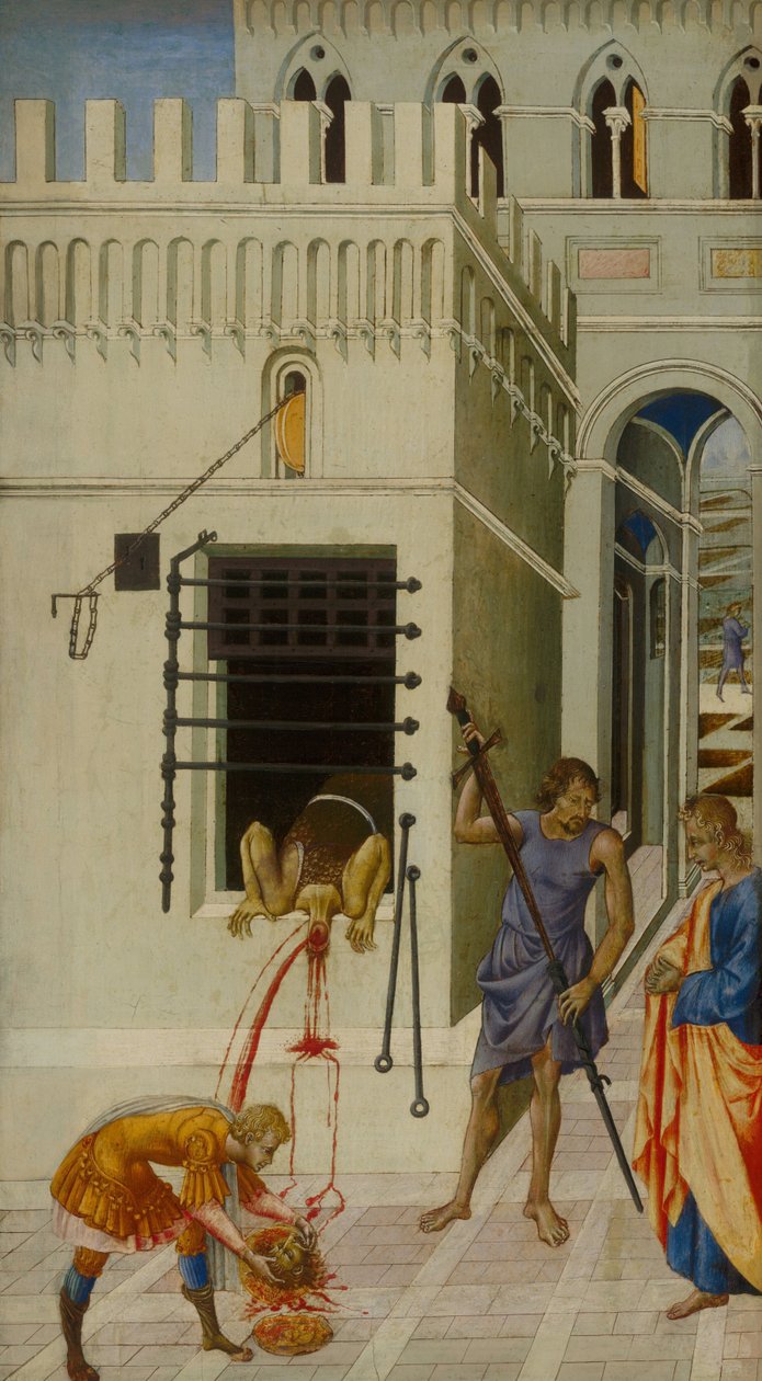 De onthoofding van Johannes de Doper, 1455-1460 door Giovanni di Paolo