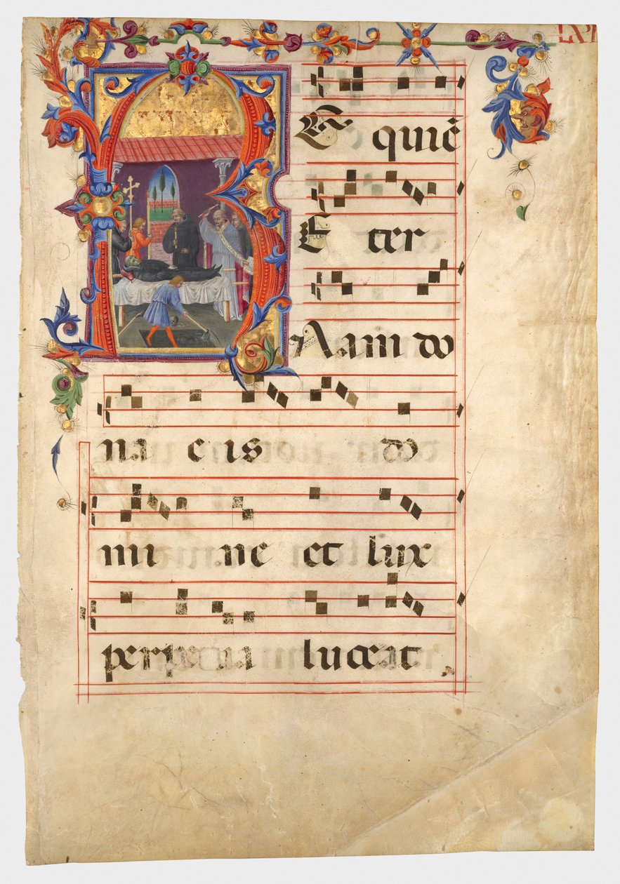 Zwei Blätter aus einem Sequentiar-Kyriale door Giovanni di Paolo