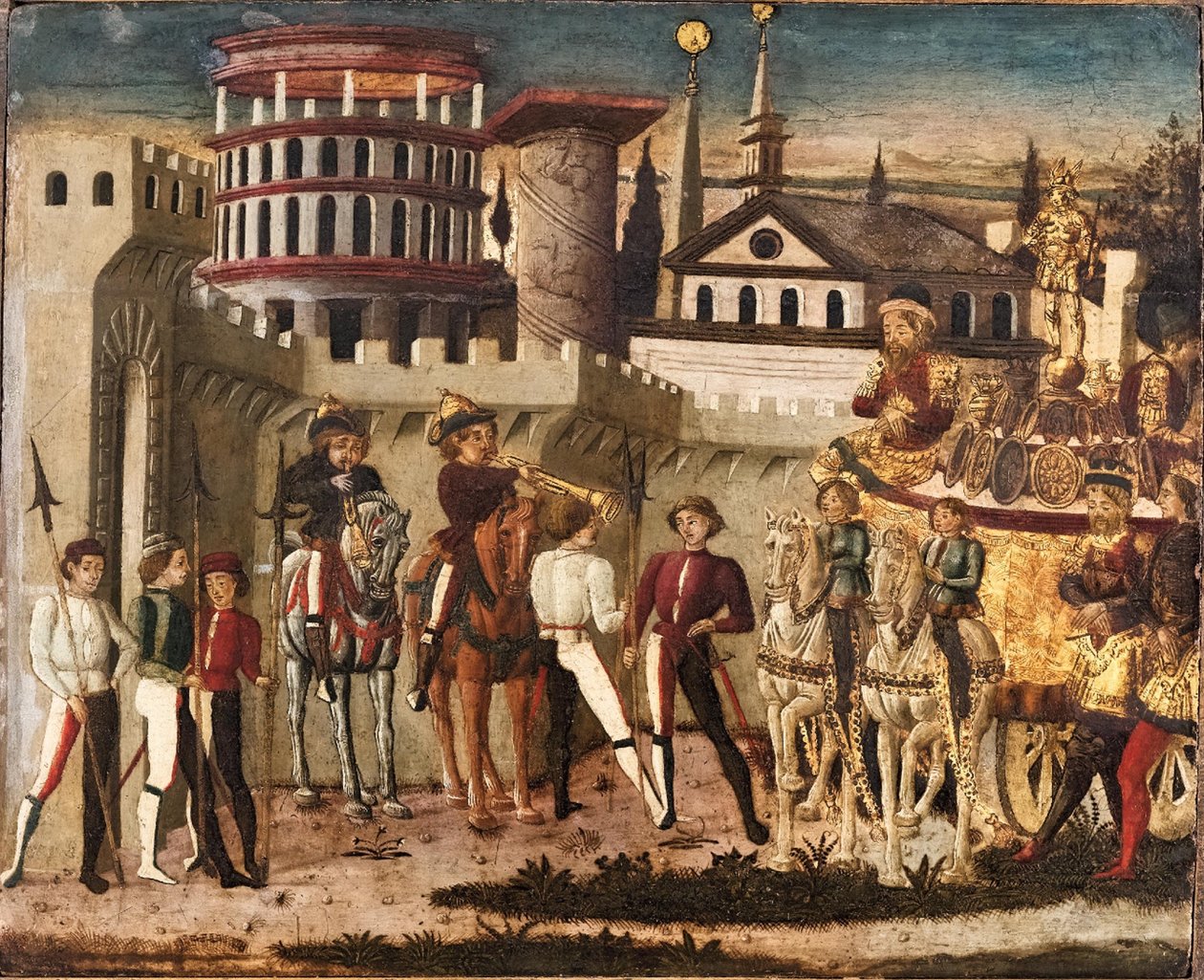 Ouderwetse triomfscène door Giovanni Di Ser Giovanni Guidi