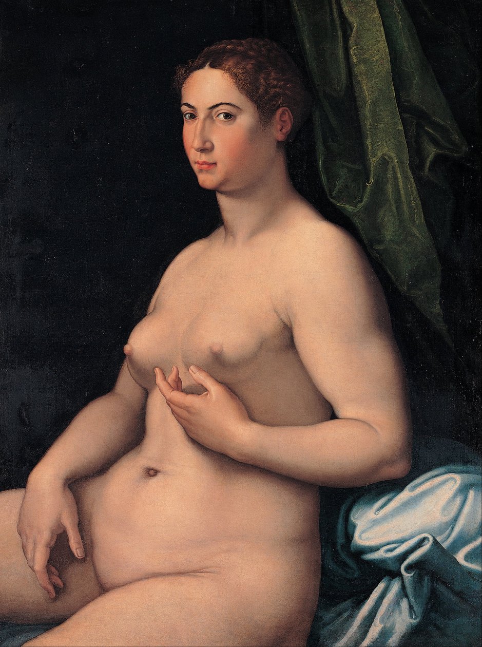 Een zittende vrouw door Girolamo Siciolante da Sermoneta