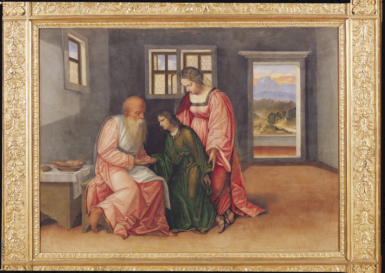 Isaak zegent Jakob, c.1520 door Girolamo da Treviso II