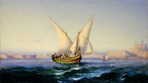 Bij de Haven van Valetta door Girolamo Gianni