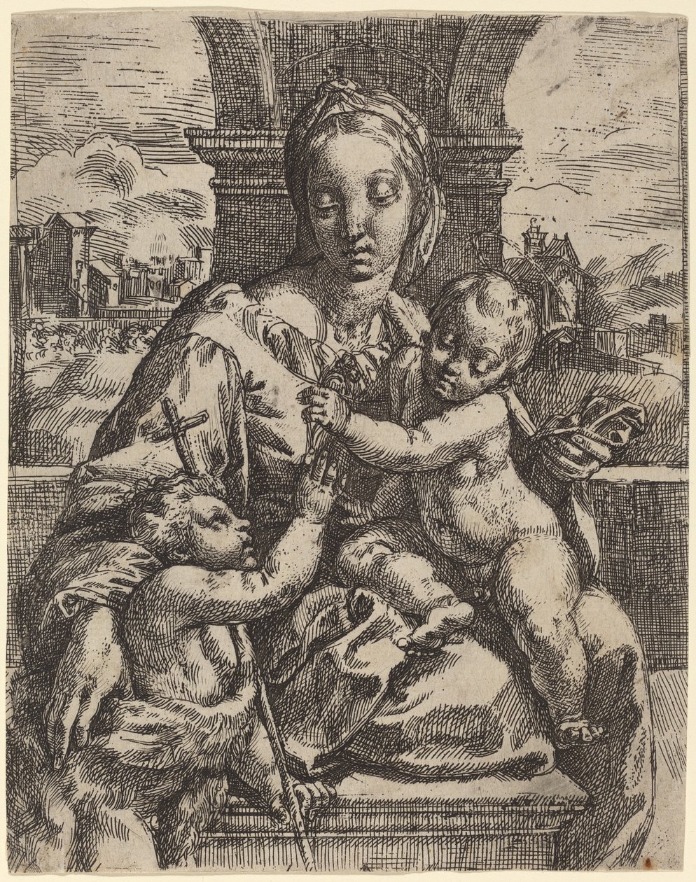 Madonna Aldobrandini door Girolamo Imperiale I after Raphael