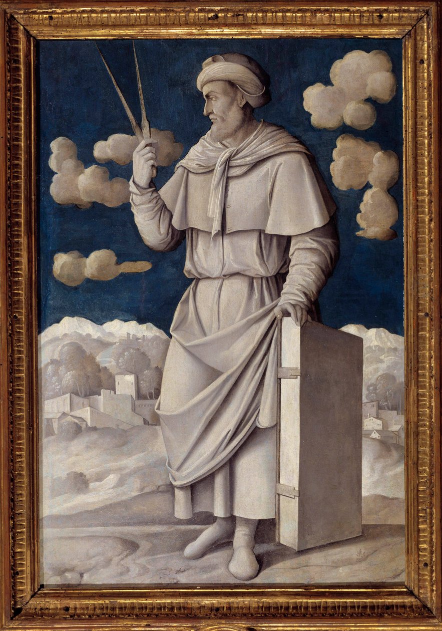 Portret van Euclides (325-265 v.Chr.), Griekse wiskundige door Girolamo Mocetto