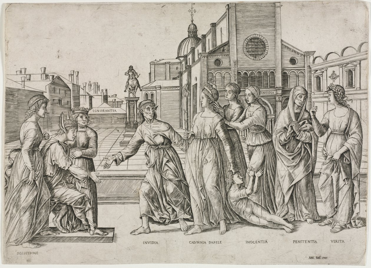 De Laster van Apelles door Girolamo Mocetto