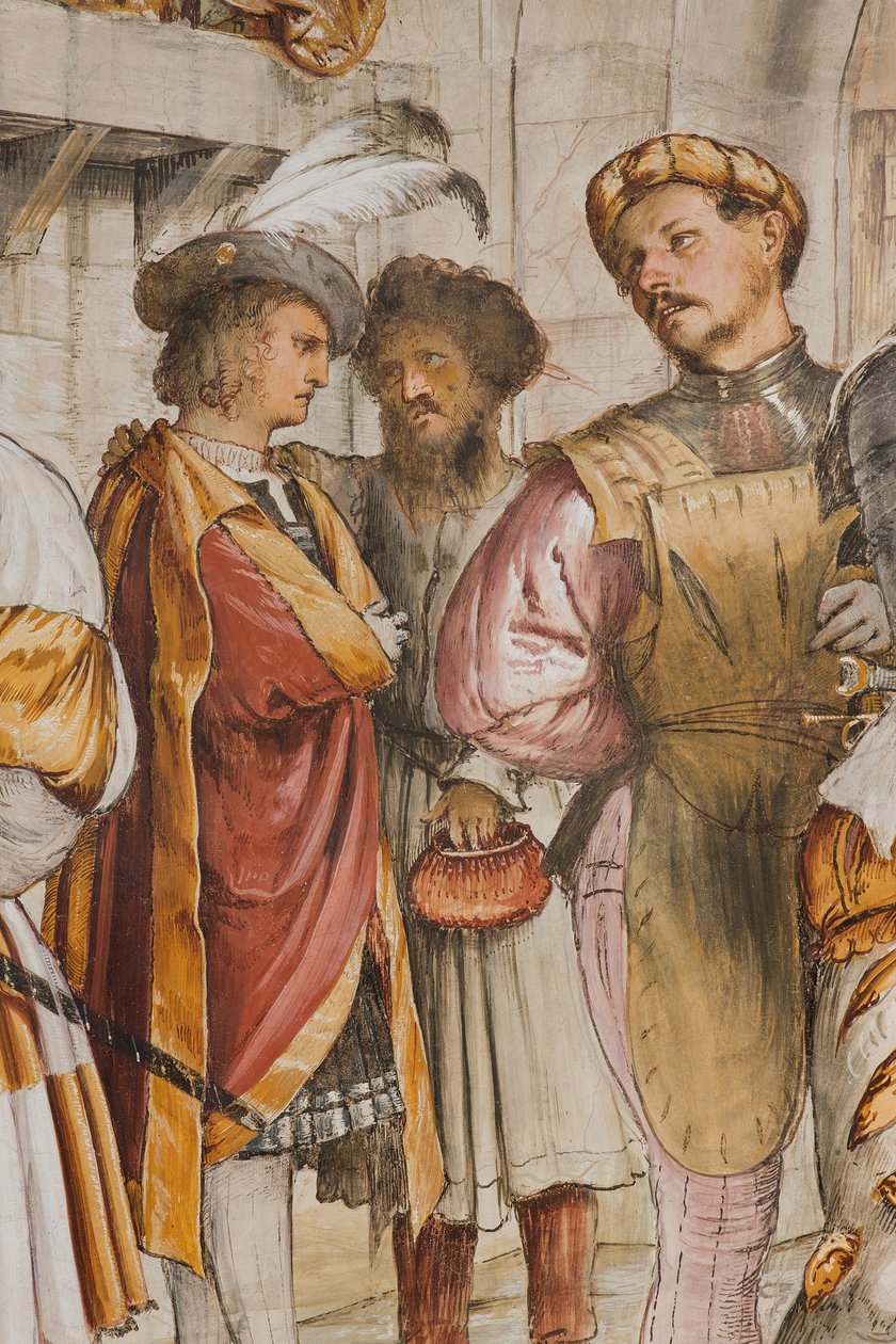 Middenbeuk, Vijfde Zuidelijke Span, Christus voor Pilatus, Girolamo Romanino door Girolamo Romanino