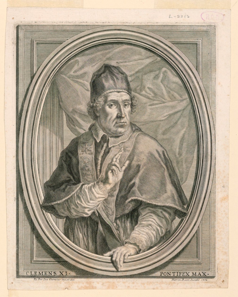 Portret van paus Clemens XI door Girolamo Rossi