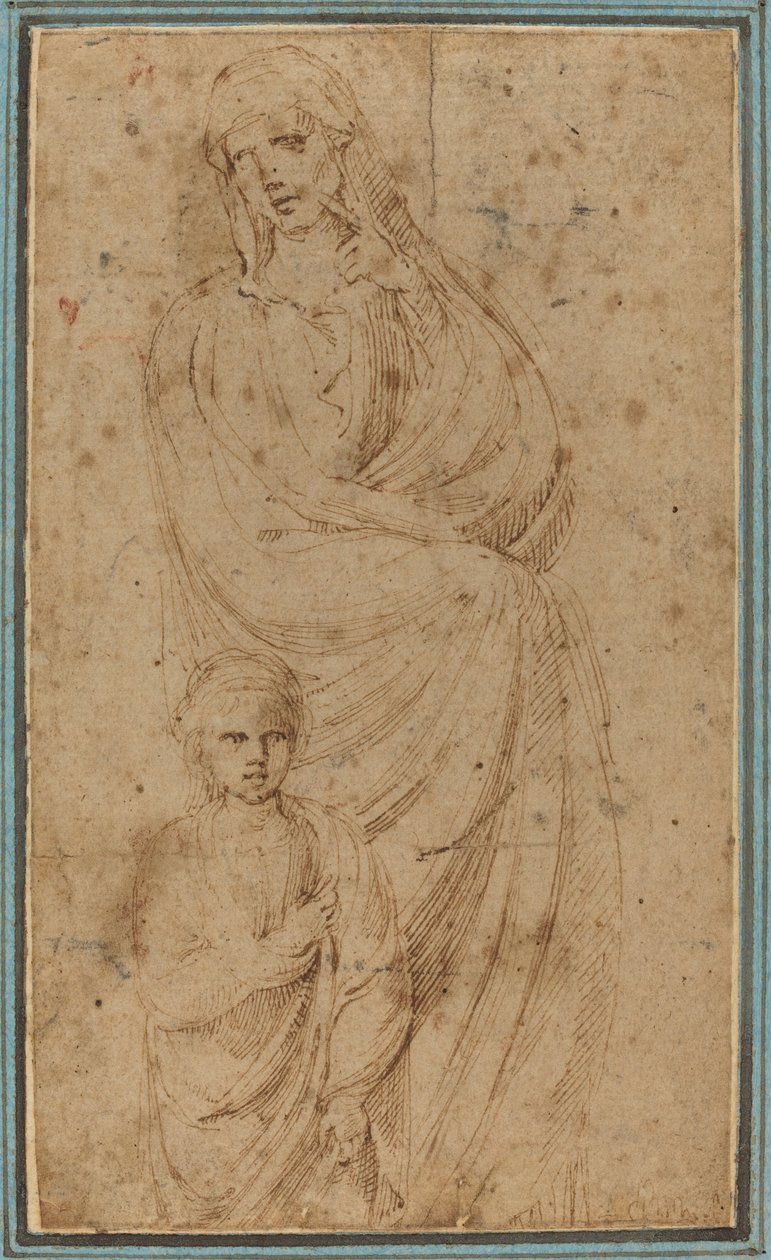Twee Figuren door Girolamo da Carpi