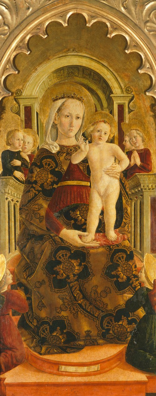 Madonna op de troon door Girolamo di Giovanni di Camerino