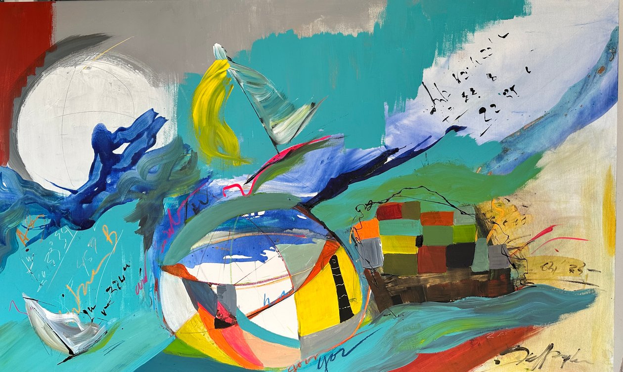 Ad Sidera (acryl op doek) door Gisela Gaffoglio