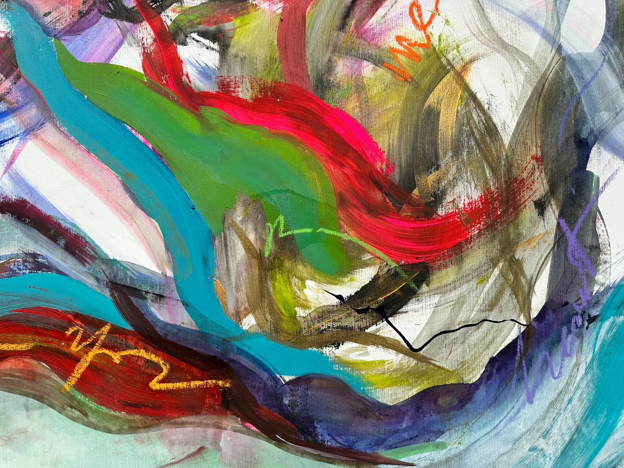 Verstrengelde gevoelens (acrylverf op doek) door Gisela Gaffoglio