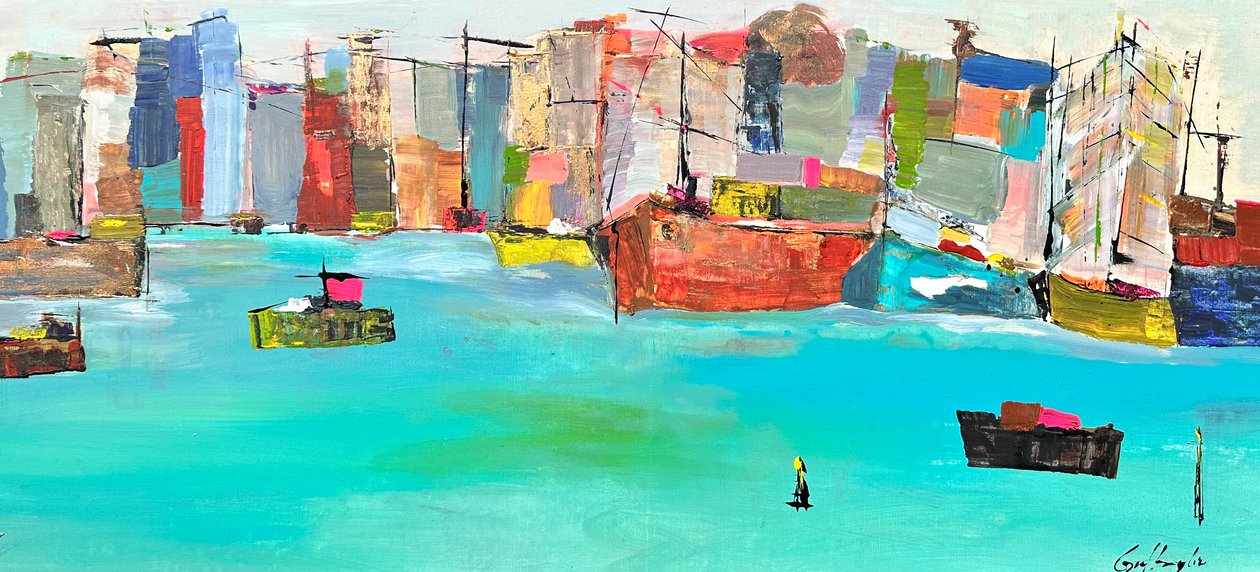 Veel leven (schilderij) door Gisela Gaffoglio