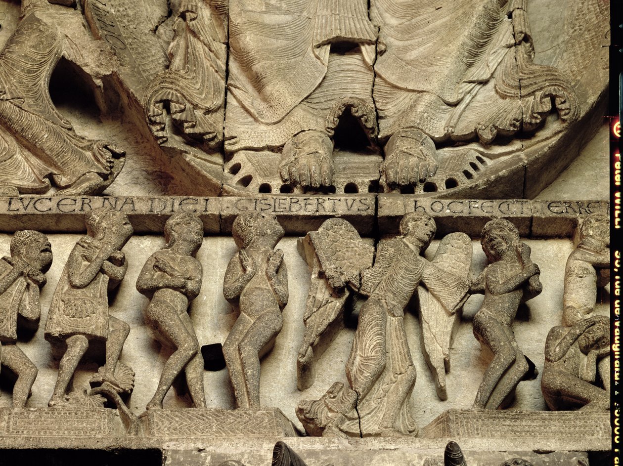 Westportaal Tympanon met Laatste Oordeel (detail) door Gislebertus