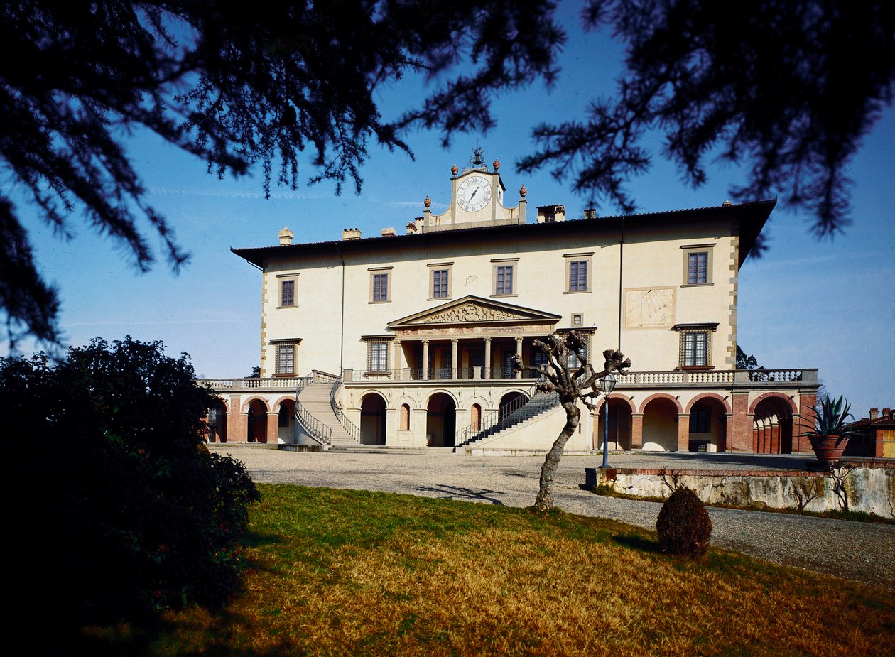 Villa Medici; Uitzicht op Villa Ambra in Poggio a Caiano door Giuliano Giamberti da Sangallo