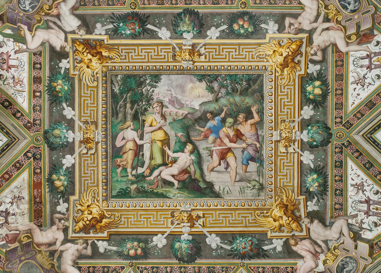 Hal van Latona: de Godin, Rocca dei Rossi, San Secondo, Parma, Italië door Giulio (school of) (attr.to) Romano
