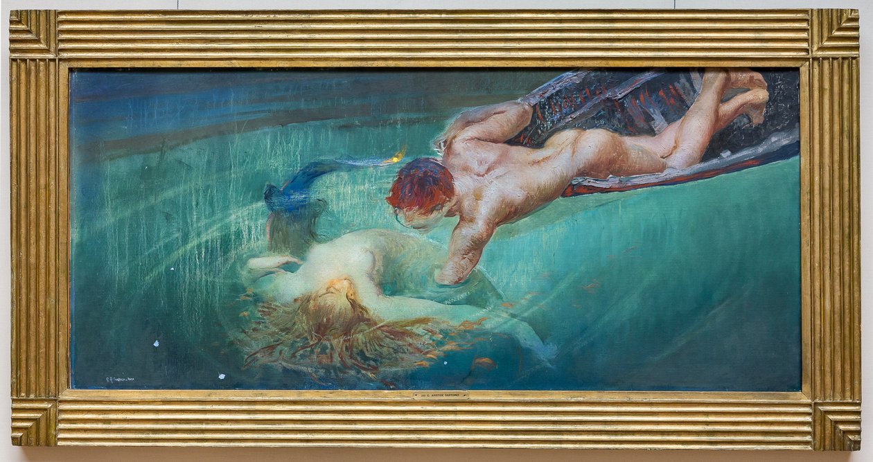 Zeemeermin of Groene Afgrond, ca. 1900 door Giulio Aristide Sartorio