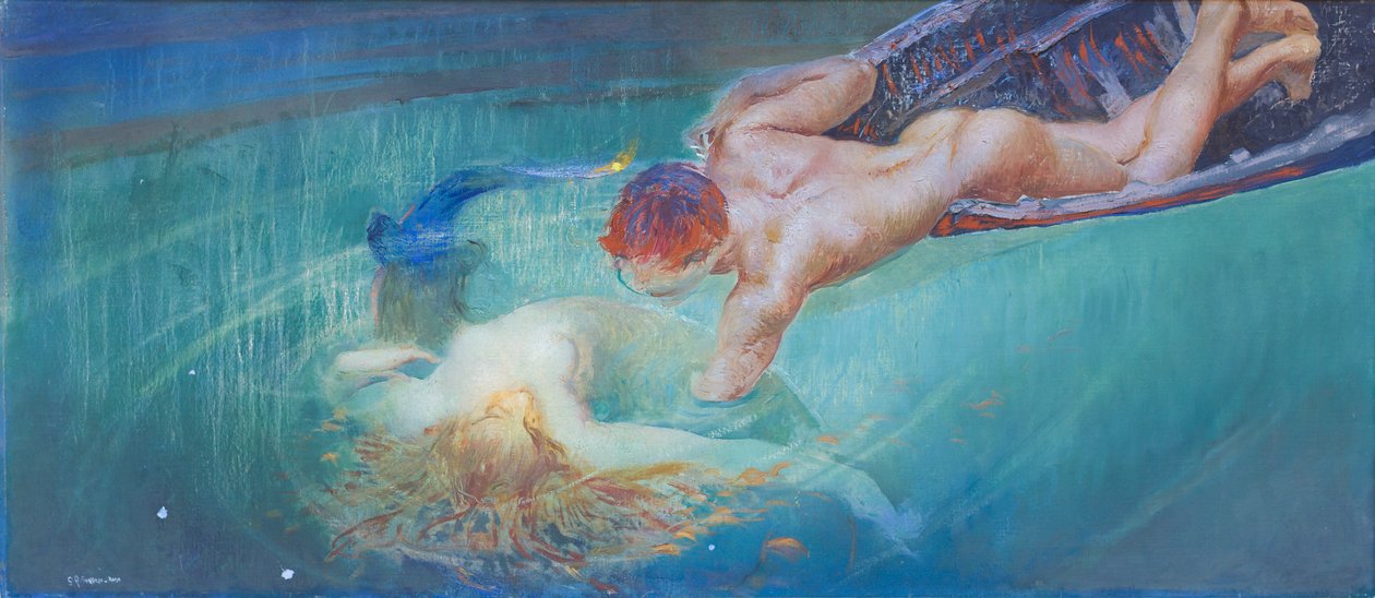 Zeemeermin of Groene Afgrond, c.1900 door Giulio Aristide Sartorio