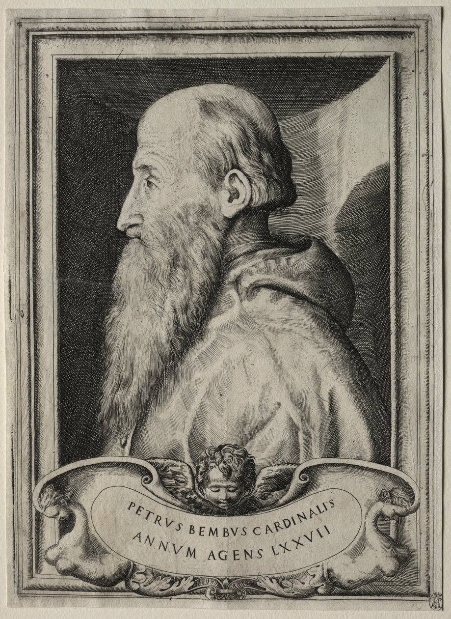 Portret van kardinaal Pietro Bembo door Giulio Bonasone