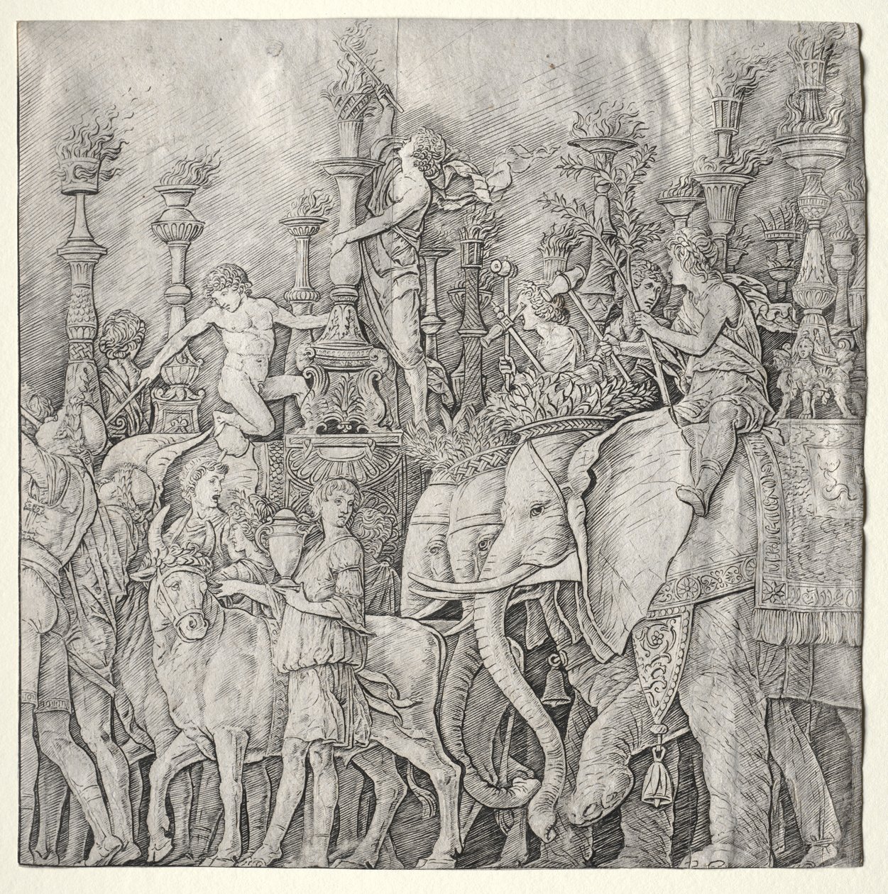 De Triomfen van Caesar: De Olifanten door Giulio Campagnola