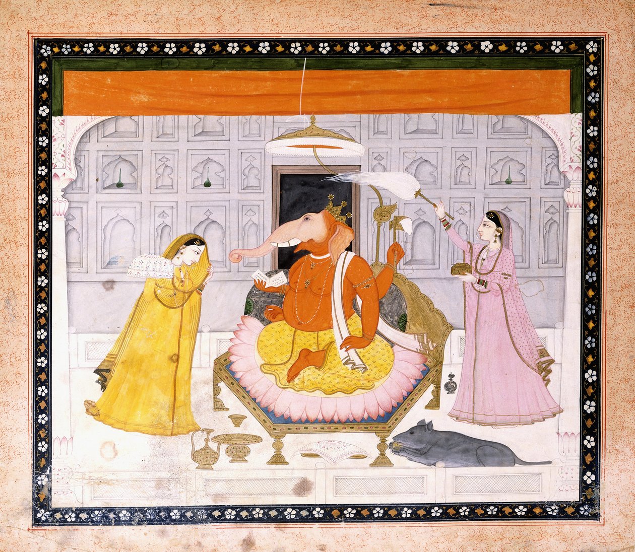 De aanbidding van Ganesh, ca. 1790 door Giulio Carlini