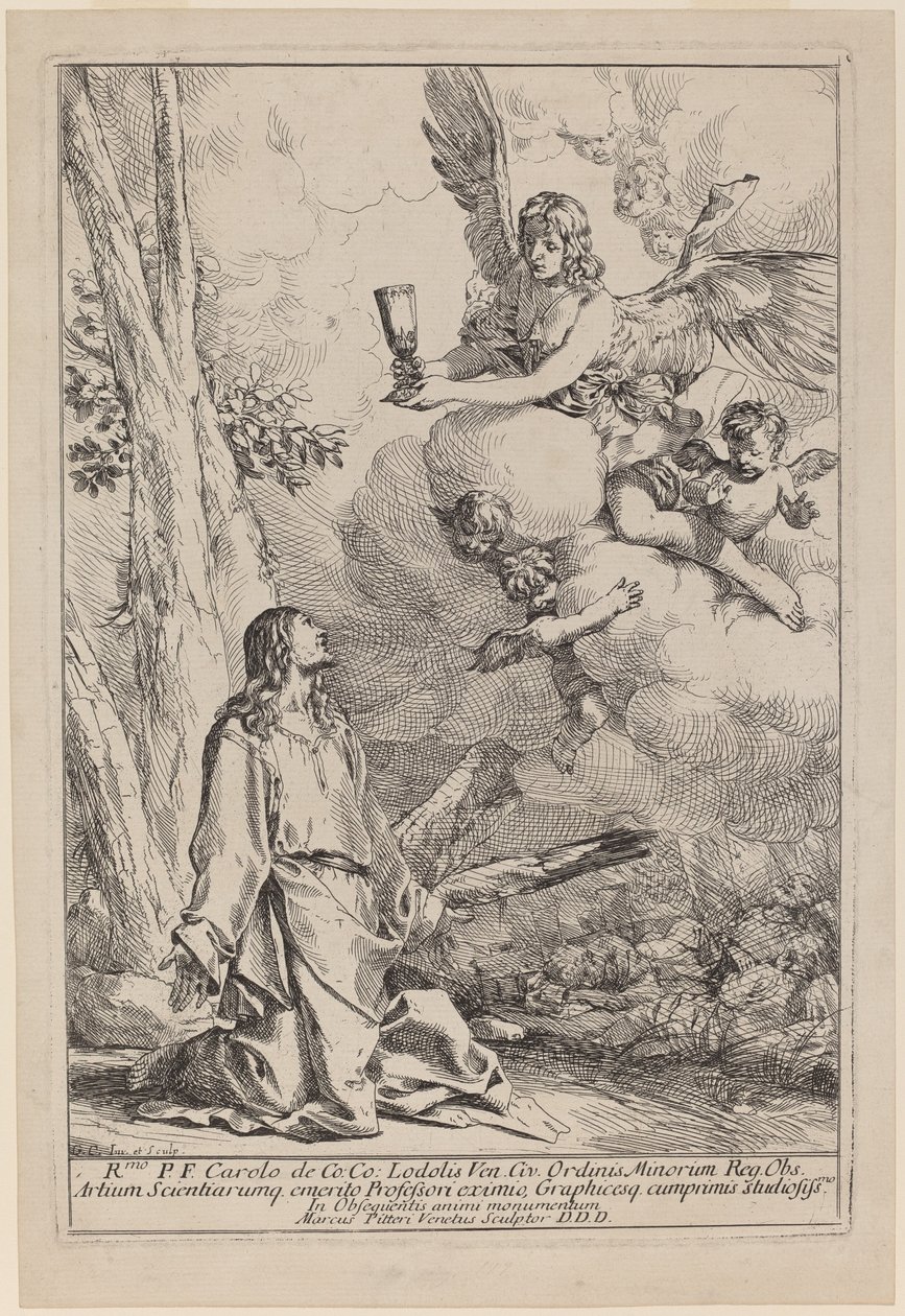 Christus op de Olijfberg door Giulio Carpioni