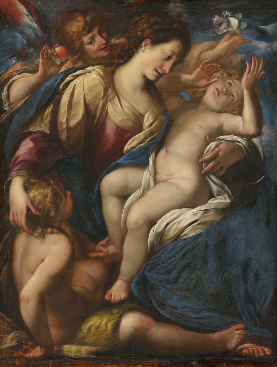 Maria mit Kind, dem Johannesknaben und einem Engel door Giulio Cesare Procaccini