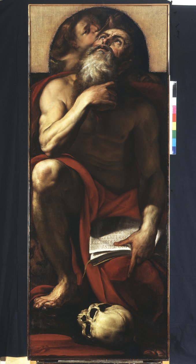 St. Hiëronymus met een engel door Giulio Cesare Procaccini