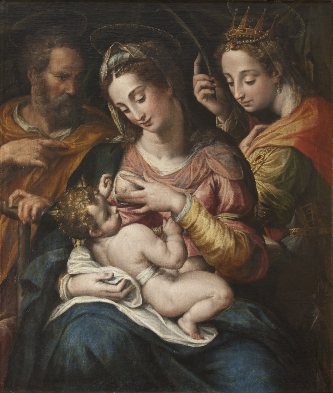 De Heilige Familie met St. Catharina, ca. 1600 door Giulio Cesare Procaccini