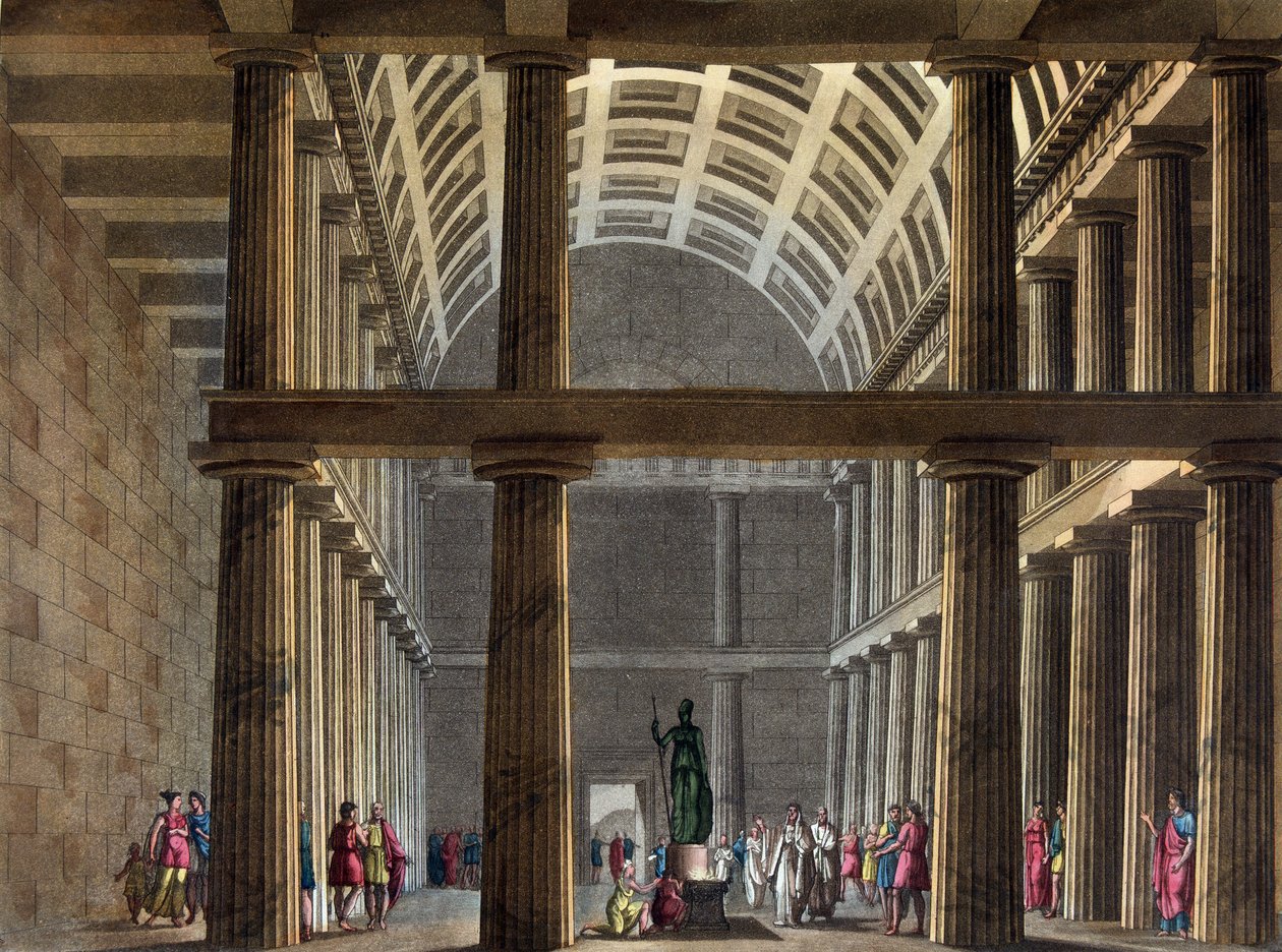 Interieur van het Parthenon, begin 19e eeuw - in 