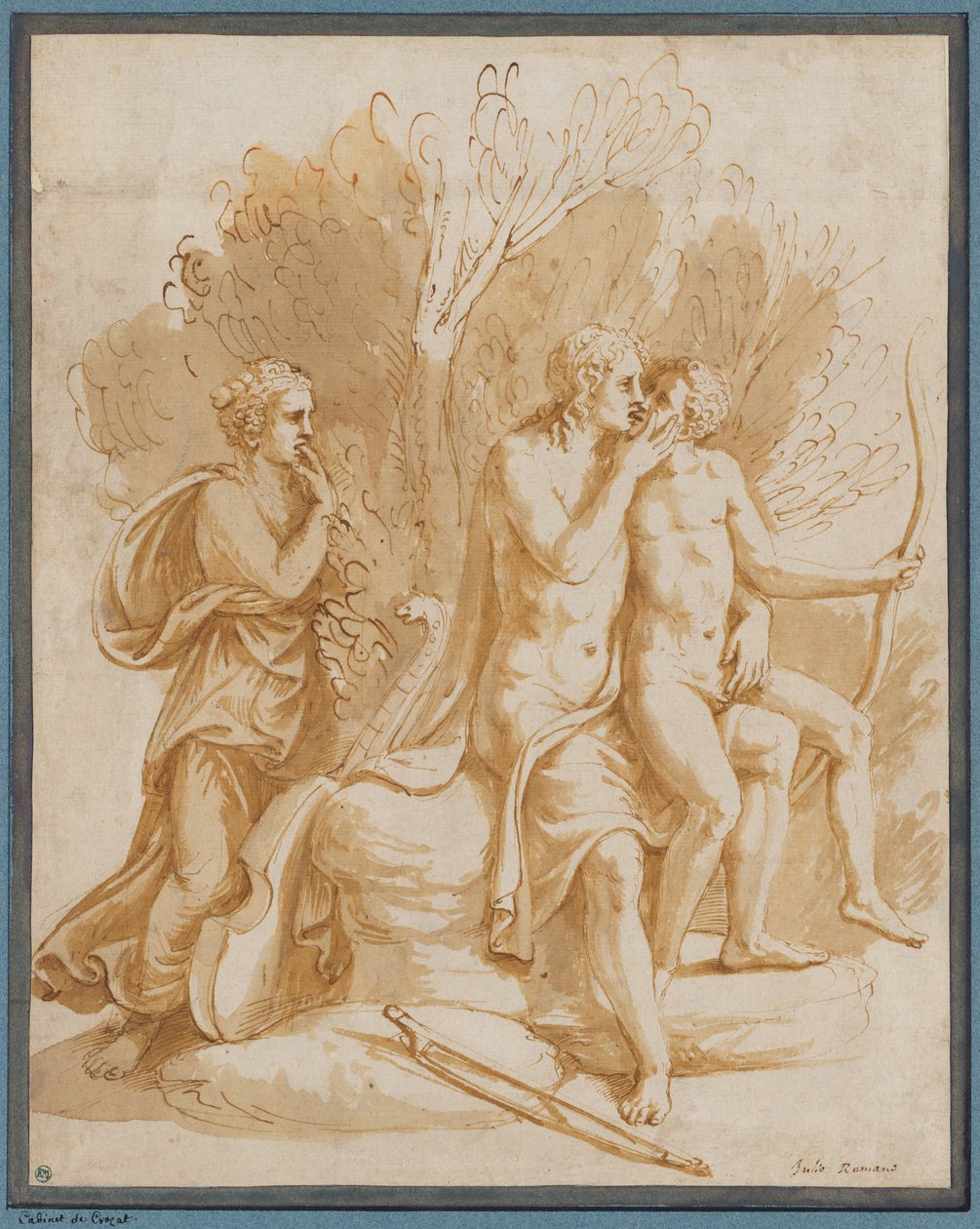 Apollo mit einem Liebhaber door Giulio Romano