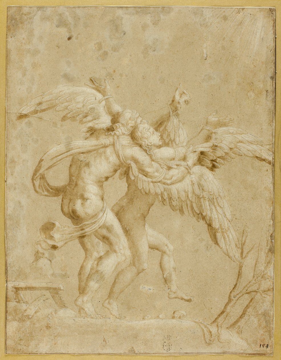 Daedalus en Icarus door Giulio Romano