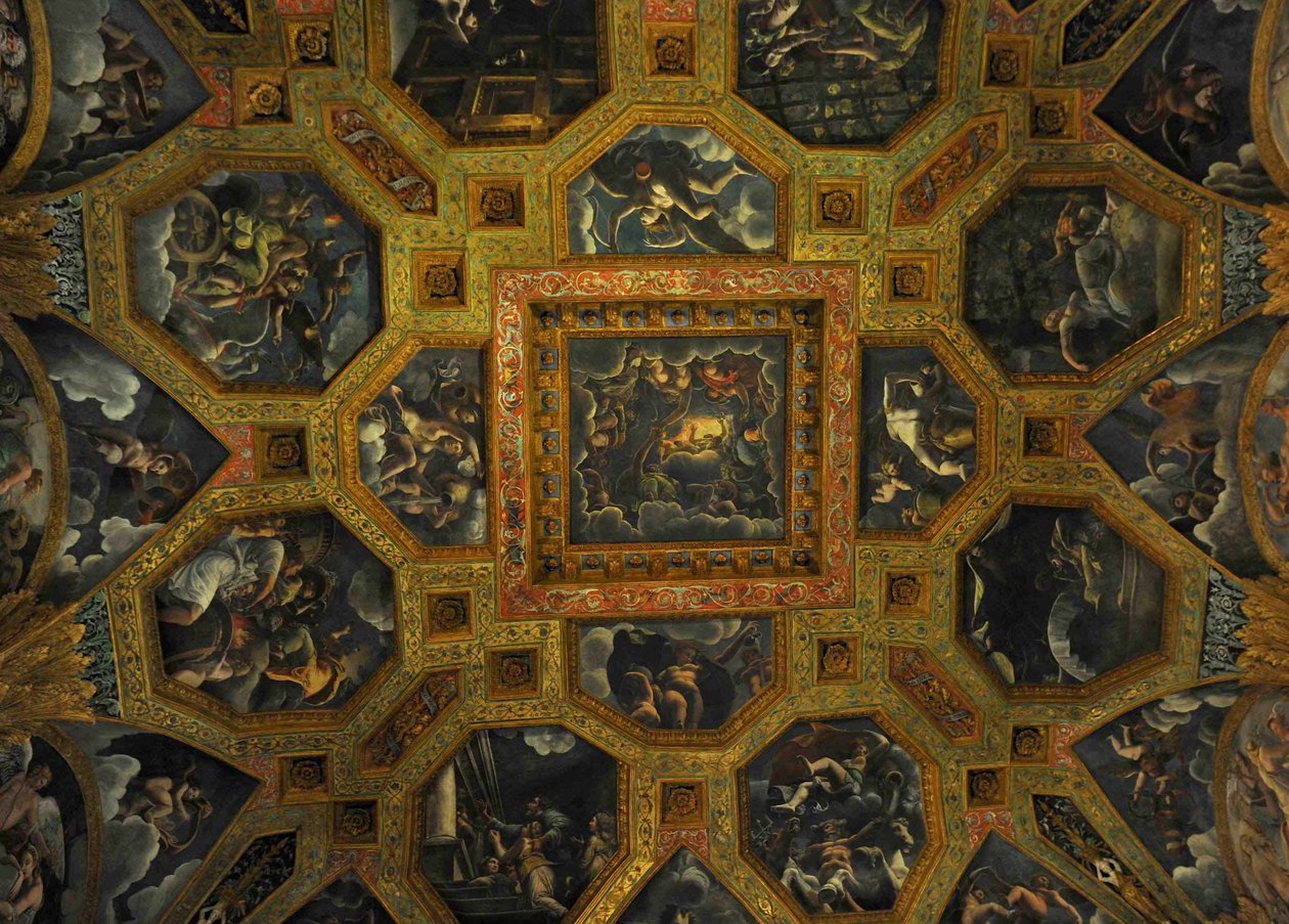 Fresco detail uit de Kamer van Amor en Psyche, 1526-1534 door Giulio Romano
