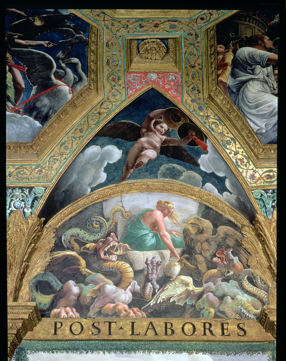 Lunet met Psyche die een beproeving ondergaat, opgelegd door Venus (detail) door Giulio Romano