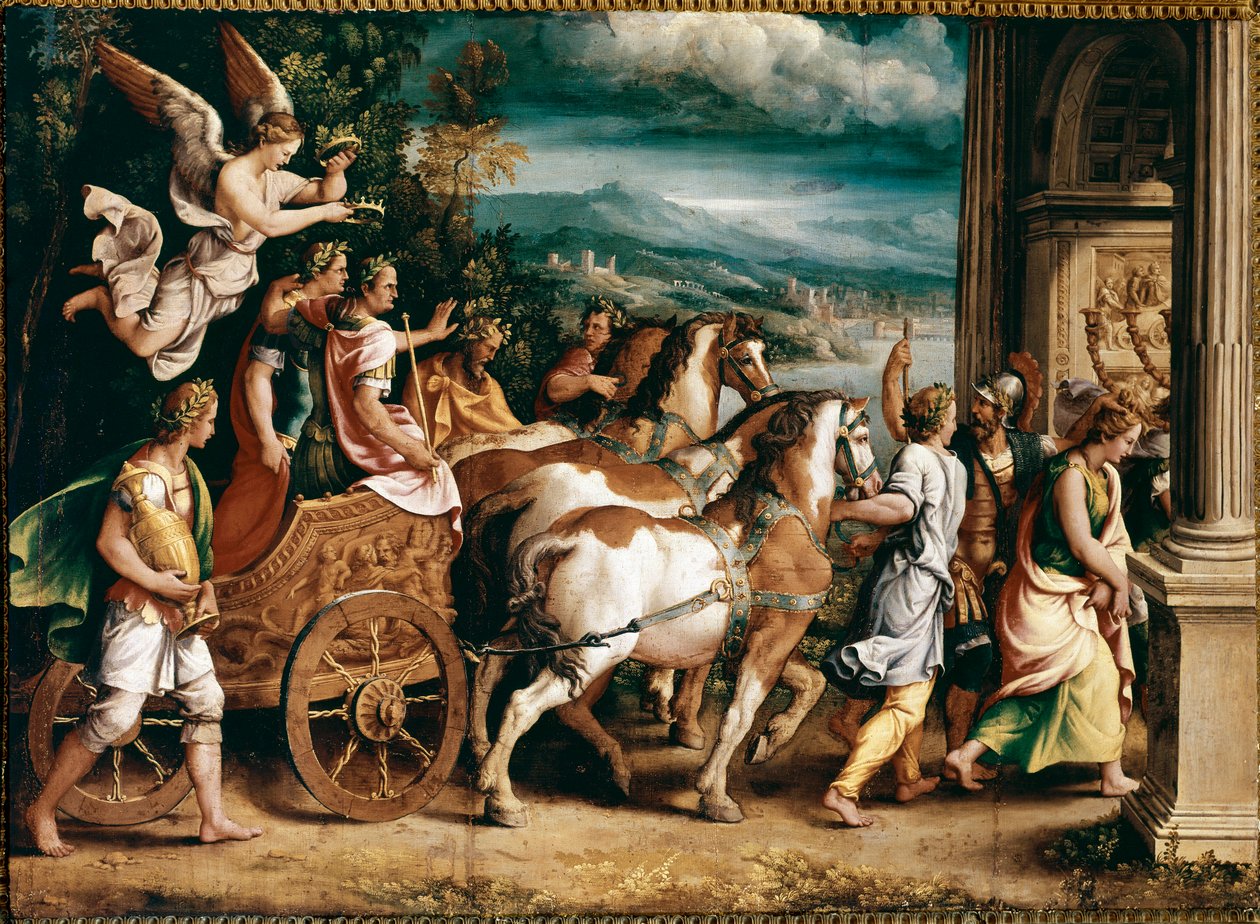 Triomf van Titus en Vespasianus door Giulio Romano